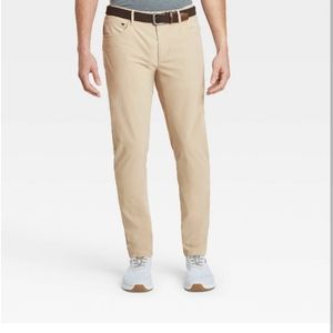 All In Motion Mens Golf Pants 32”x32” Khaki Tan Quick Dry Stretch PocketsUPF 50+